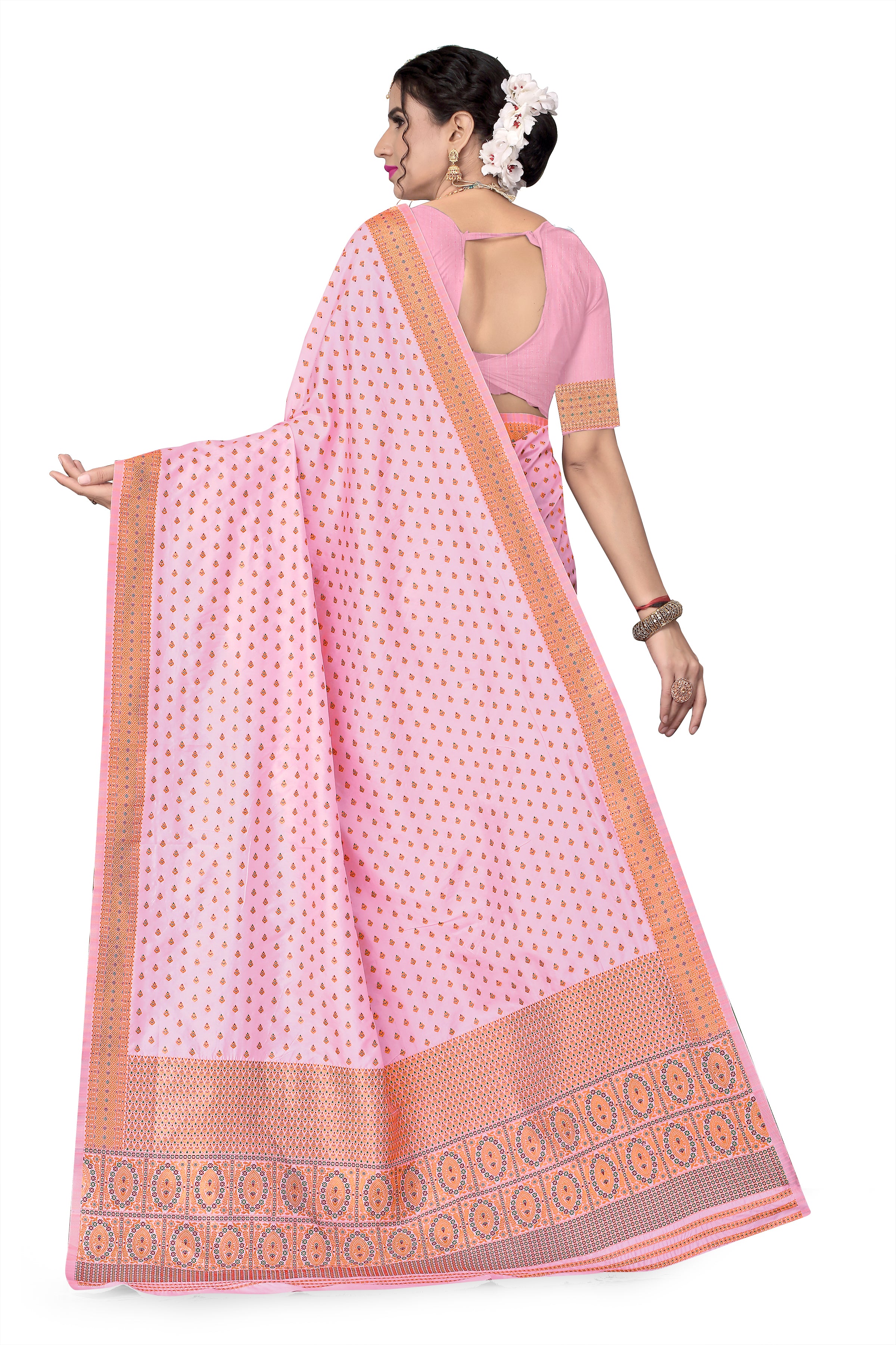 FIX PAARI MIXPAT MEKHELA CHADOR ( LIGHT PINK COLOUR )