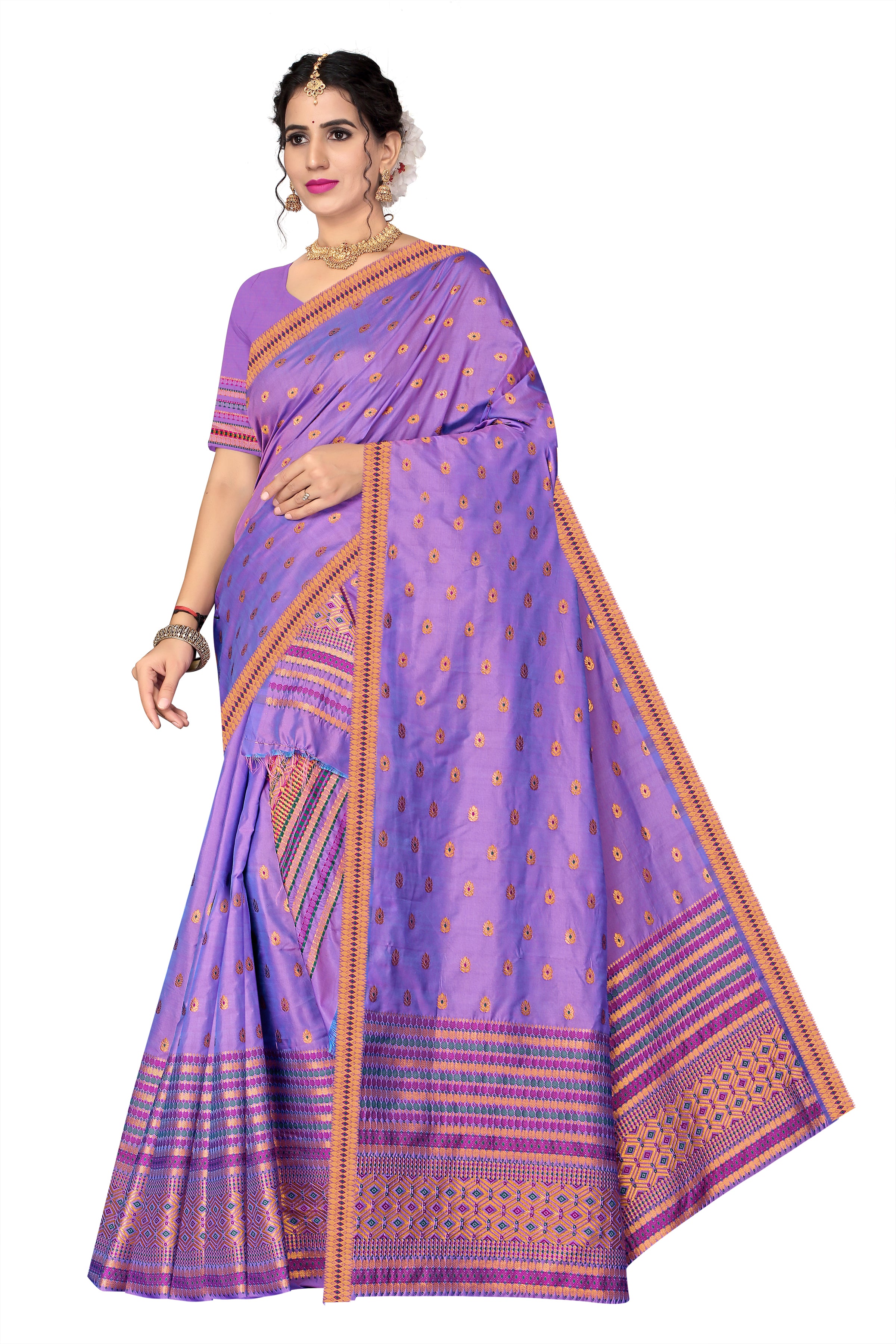 MIXPAT MEKHELA CHADOR ( LAVENDER COLOUR )