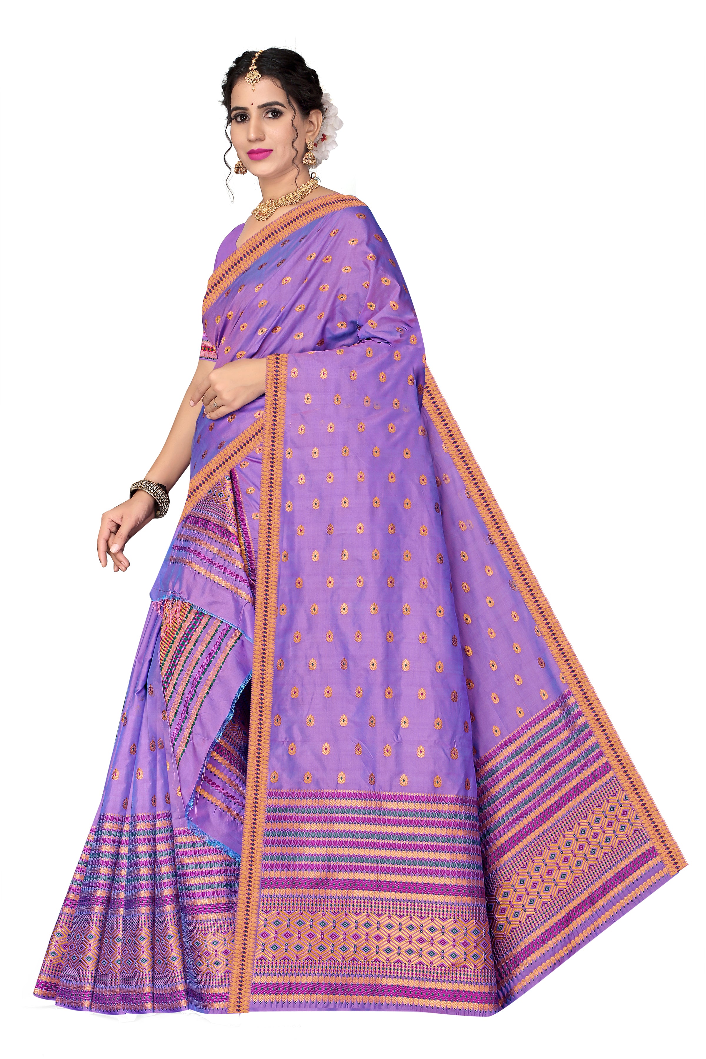 MIXPAT MEKHELA CHADOR ( LAVENDER COLOUR )