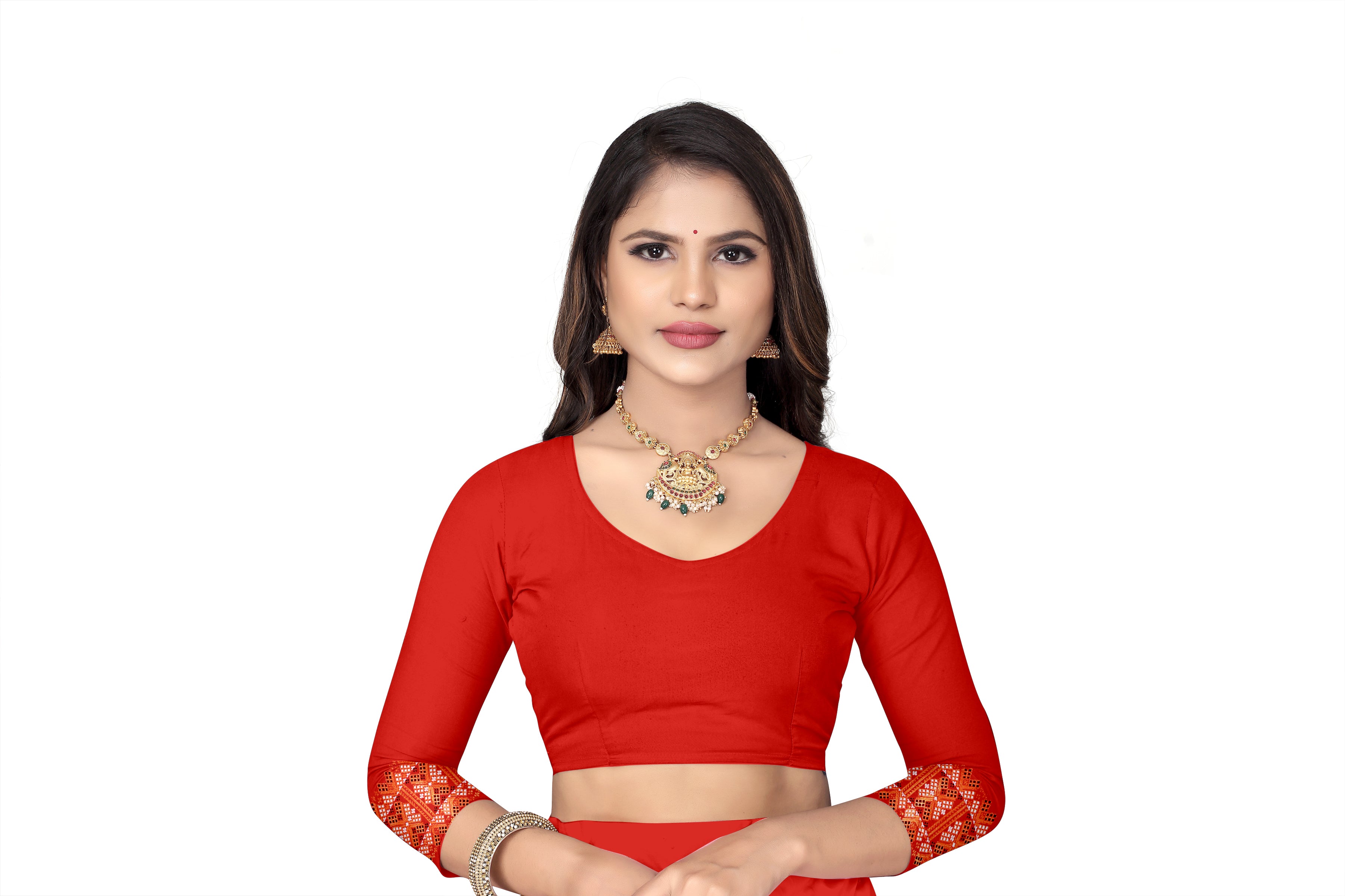 MIXPAT MEKHELA CHADOR ( RED COLOUR )