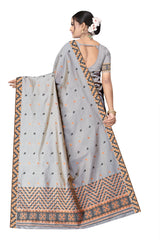 RAW ART SILK MEKHELA CHADOR ( GREY COLOUR )