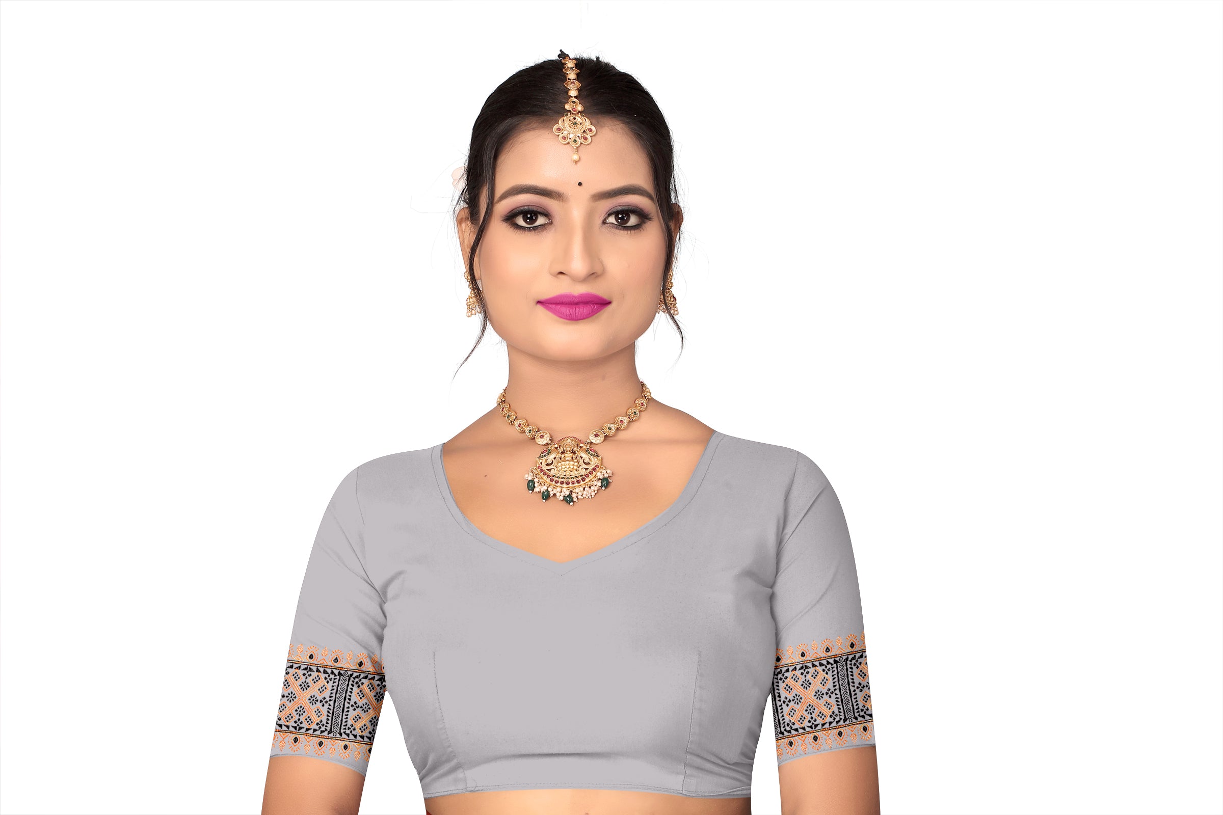 RAW ART SILK MEKHELA CHADOR ( GREY COLOUR )