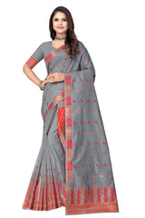 FIX PAARI DRY ART TOSS MEKHELA CHADOR ( GREY COLOUR )