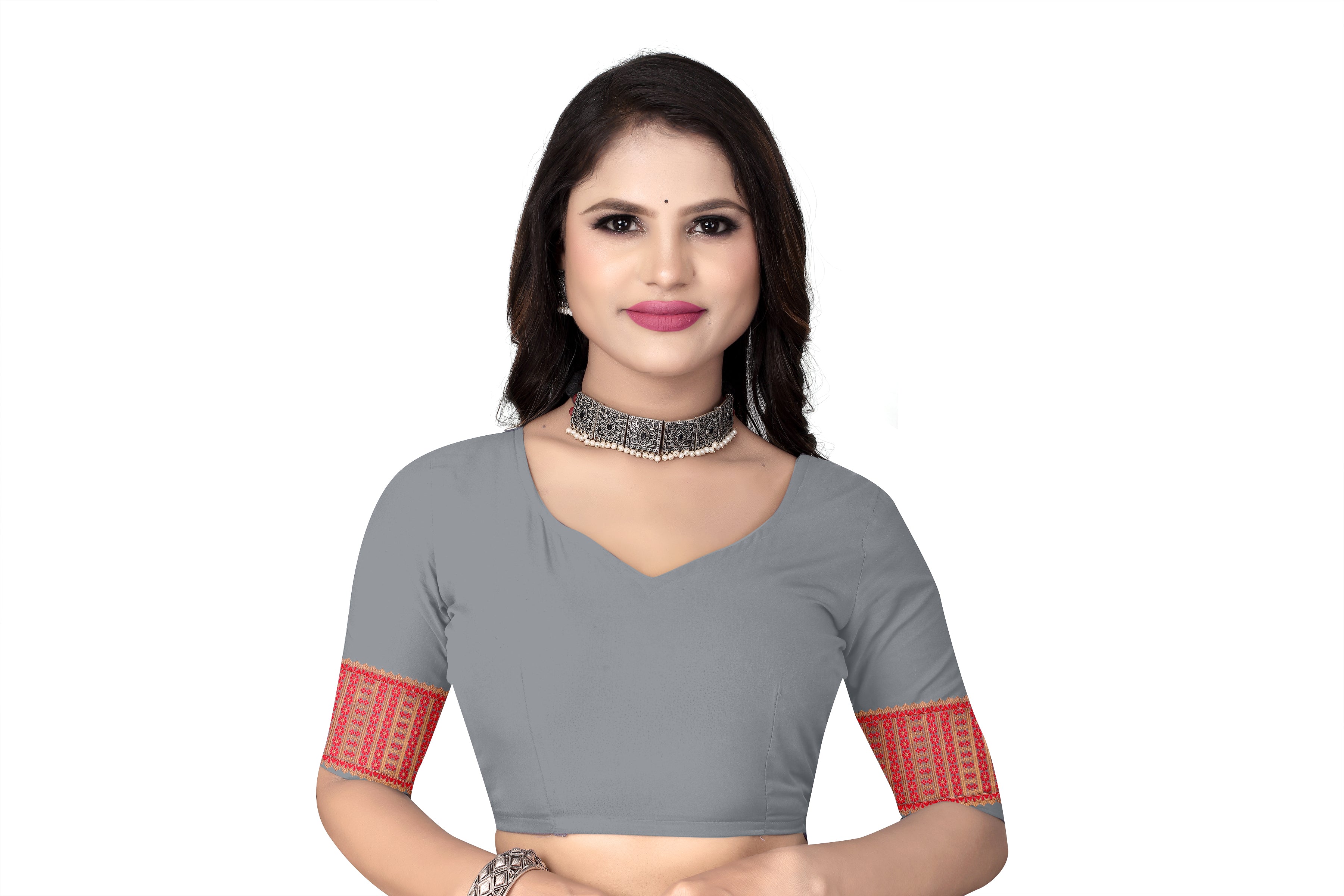 FIX PAARI DRY ART TOSS MEKHELA CHADOR ( GREY COLOUR )