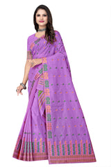 FIX PAARI DRY ART TOSS MEKHELA CHADOR ( LAVENDER COLOUR )