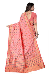 FIX PAARI MIXPAT MEKHELA CHADOR ( PEACH COLOUR )