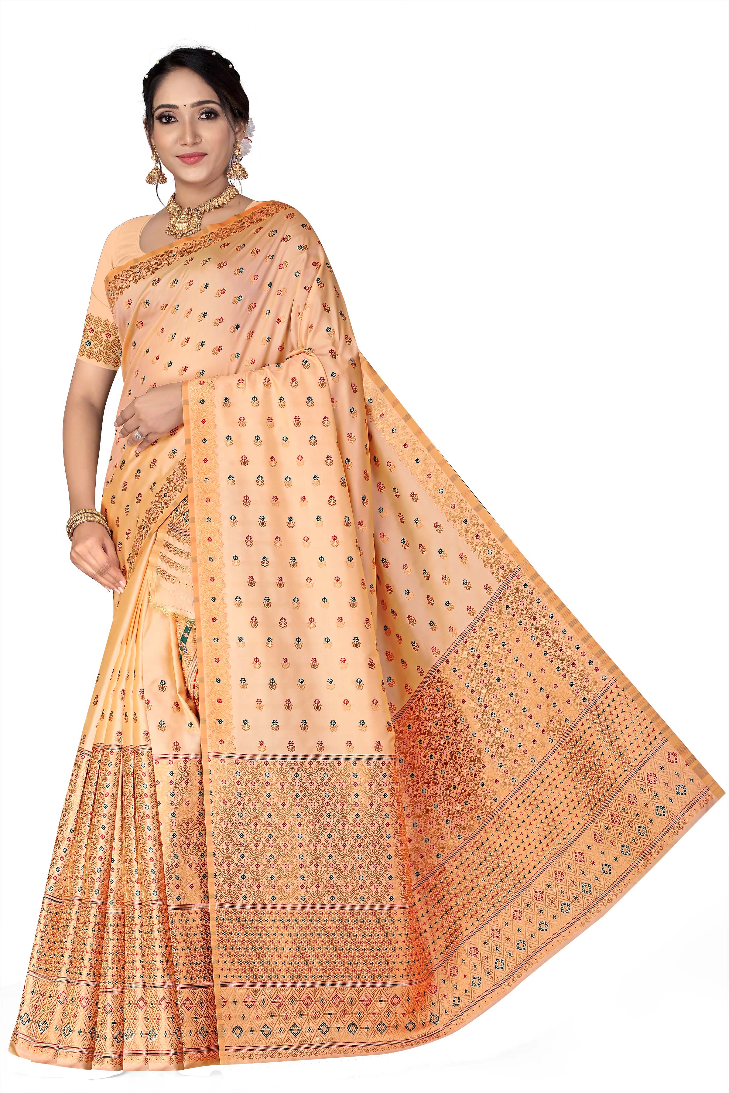 FIX PAARI PEACH MIXPAT MEKHELA CHADOR