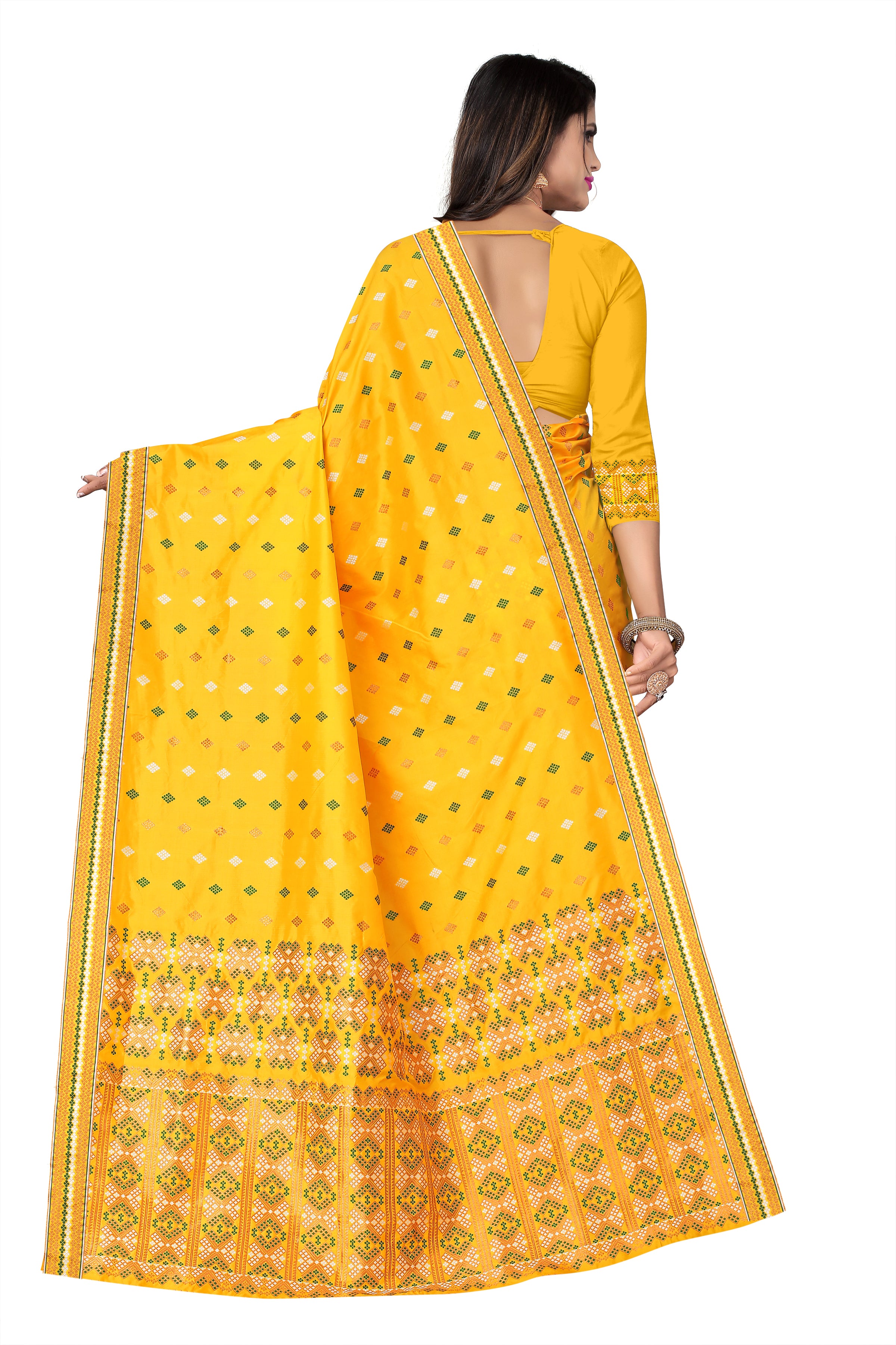 MIXPAT MEKHELA CHADOR ( BRIGHT YELLOW )